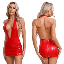 DE Freebily Damen Lederkleid