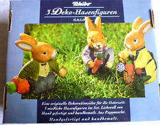 Tschibo 3 Deko-Hasenfiguren TCM Osterdekoration Ostern handbemalt handgefertigt