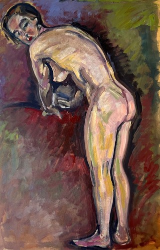 Gouache stehender weiblicher - gouache,