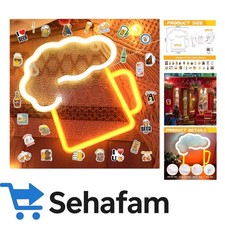 Einzigartiges LED-Bier-Neon Schild mit Aufklebern – Freude für jede Feier