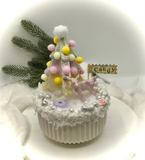 Tisch Gesteck Tannenbaum Deko Klein Candy Glitzer Weihnacht