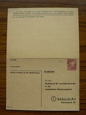 SBZ Suchdienst, Ganzsache Doppelkarte,  SDP Nr.1, ungebraucht  #842