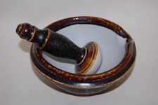 Mörser mit Stößel Schmelzbrand braun Franz Denk Keramik Coburg NEU 1. Wahl