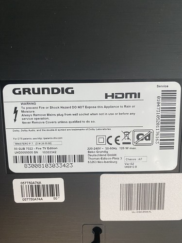 Grundig gub 7022 fire - grundig, tv
