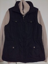 ESPRIT DAMEN Weste Gr.38 Dkl.Braun mit passendem hübschen ZOPFMUSTER PULLOVER!!