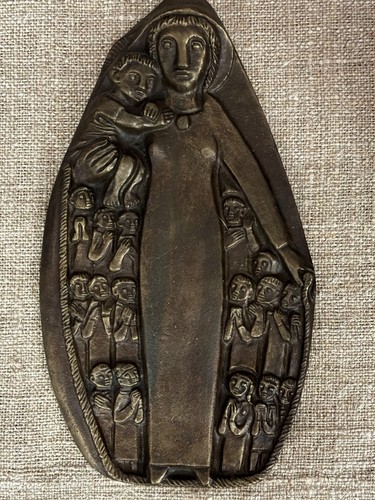 Bronze relief maria mit - -,