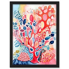 Pink Blue Coral Modern Folk