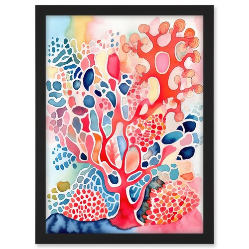 Pink blue coral modern - blue,