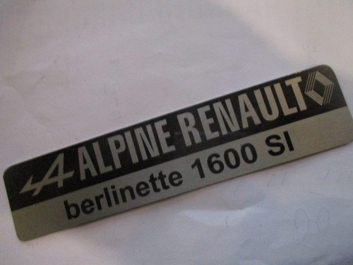 Typenschild renault alpine - renault,
