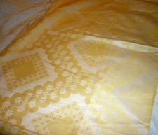 Original DDR Bettwäsche Damast 4 teilig  VEB Planet Eppendorf  Damast hell gelb