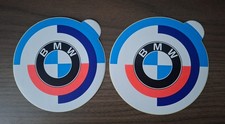2 Stück  Große alte BMW Motorsport Aufkleber (70er, 80er Jahre) 12 cm