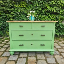 Alte stylische coole Kommode Anrichte Schubladenschrank grün vintage retro antik