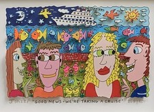 James Rizzi 3D GOOD NEWS-WE'RE TAKING A CRUISE 2011 in Alu-Rahmen Limitiert