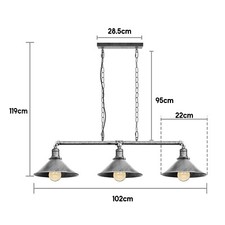 Vintage Pendelleuchte Hängelampe 3 flammig Deckenlampe Esstischleuchte 240V