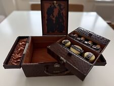 Antique Vintage Crocodile Alligator Vanity Case Suitcase Necessaire *Mark Cross*
