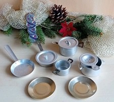 DDR Puppenstube Kochtopf Geschirr Blech Spielzeug Küche Vintage Puppenhaus Vinta