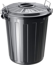 Rotho Universaltonne Basic 25 L mit Deckel Universaleimer Allzweck Tonne schwarz