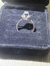 585 Weißgold Art Deco Ring mit Brilliant 0,16 Karat Solitär