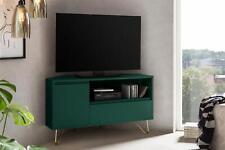 Eck TV-Lowboard Grün/Gold TV-Schrank Fernsehschrank Board Fernsehtisch TV-Tisch