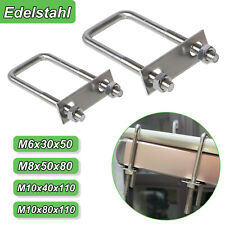 Edelstahl U Bolzen Bügelbolzen M6/8/10  Gegenplatte Gewindebügel Bügelschraube