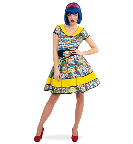 Damenkleid pop art comic 50er - damenkleid,
