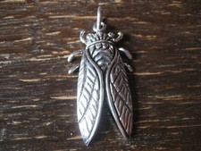 origineller großer Insekten Anhänger Grille Zikade Heimchen 925er Silber NEU