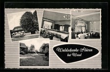 AK Flüren bei Wesel, Paul Schrörs Waldschenke mit Garten u. Speisesaal 