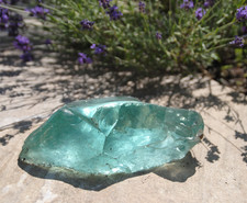 türkise Glasbrocken Glassteine, Gartendekoration