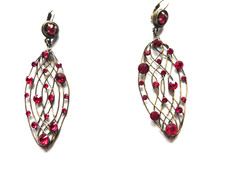 Konplott Ohrschmuck CAGES rote Steine Messing Fassung