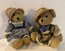 zwei Teddy Bären Damen Bayrisch gekleidet mit Hut Deko unbespielt Trachtenkleid
