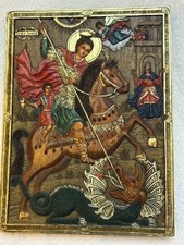 Ikone Replik Holz Bemalt. Der