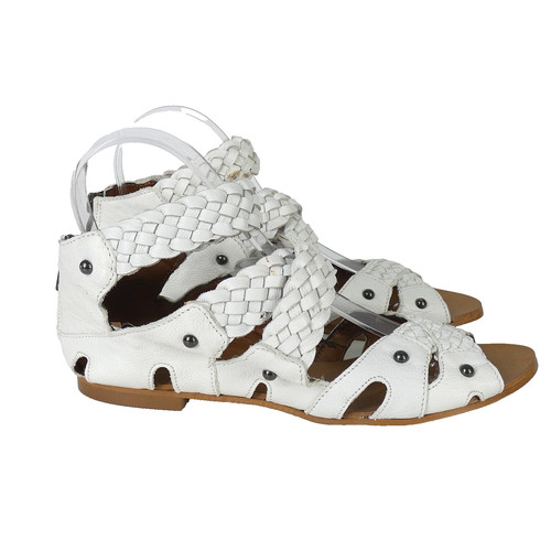 Zara weiße geflochtene leder - weiße,