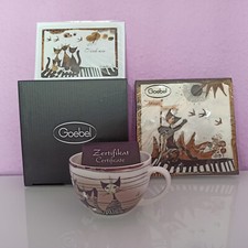 Goebel, Kaffeetasse & Untertasse, Motiv: Katze / Servietten / Blechschild