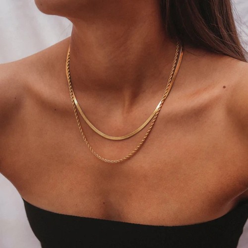 Flache schlangenkette damen - flache,