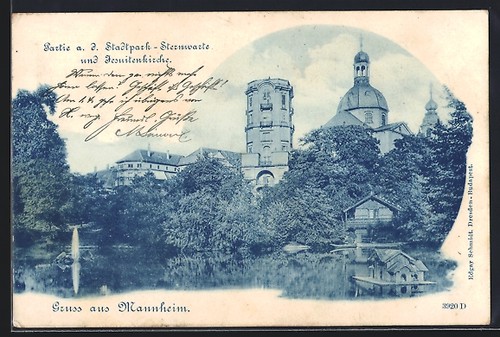 Mannheim partie an der - ak,