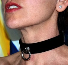 Abschließbares BDSM Halsband Lederhalsband Premium O-Ring schwarz Gr. L/ XL neu