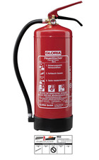 Gloria PD6GA  Feuerlöscher (ABC) Pulver mit Manometer Wandhalter + Plakette 10LE