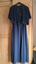Abendkleid mit Schlitz und Jäckchen nachtblau  Gr. 48 von Sheego -  wie Neu!!