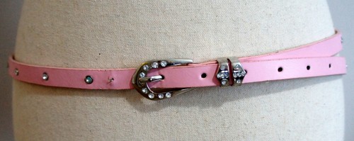 Schmal rosa ledergürtel - rosa, y2k