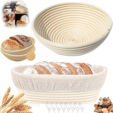 Gärkorb Gärkörbchen Brotteig Gärkörbe Korb Brotform aus Rattan mit Leineneinsat