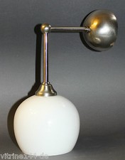 Wandlampe Wandleuchte BAUHAUS Design Messing vernickelt silberfarben Opal-Glas 