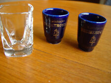 3 x Becherovka Schnapsglas Pinnchen Henkelglas Kobaltblau
