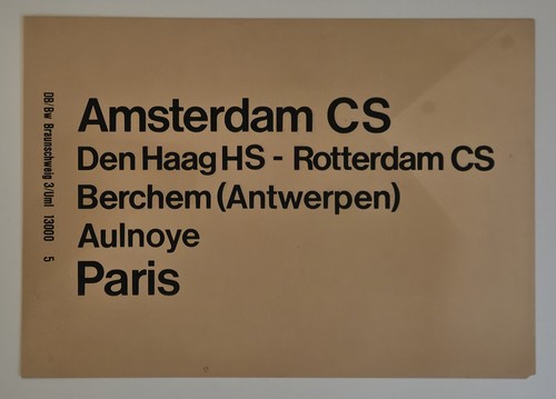 Zuglaufschild paris amsterdam - zuglaufschild,