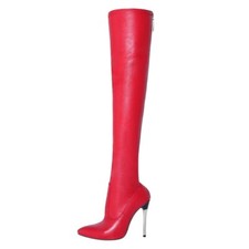 Sexy High Heels Stiefel Overknee Stiletto Leder-Optik Reißverschluss 36-41,5