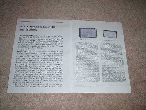 Acoustic research 2ax 4x - acoustic, ar-2ax,