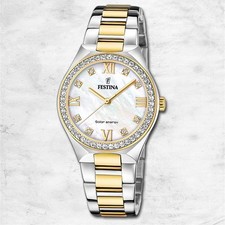 Festina Damenuhr Edelstahl silber gold Festina Solar Energy Solaruhr UF20659/1