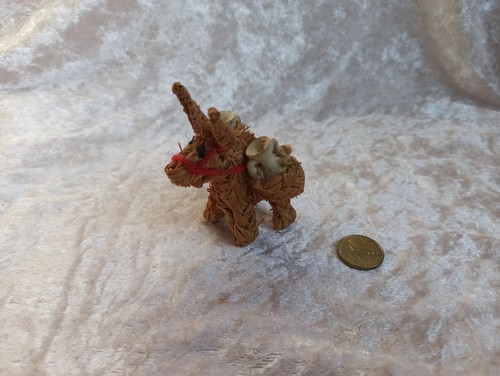 Vintage figur esel geflochten - figur,