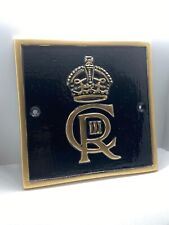 König Charles die Krone CR Gussmetall Wandplakette König Tribute Royal Cypher