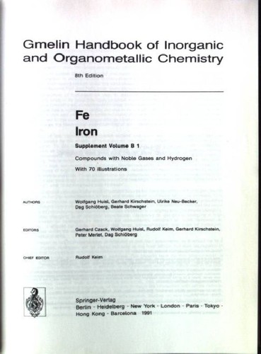 Gmelin handbook inorganic - handbook, of
