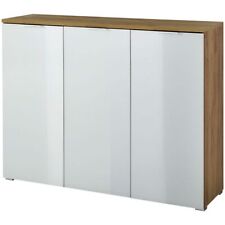 Schuhschrank Eiche Glasfront weiß Garderobenschrank Kommode Highboard Flur Diele